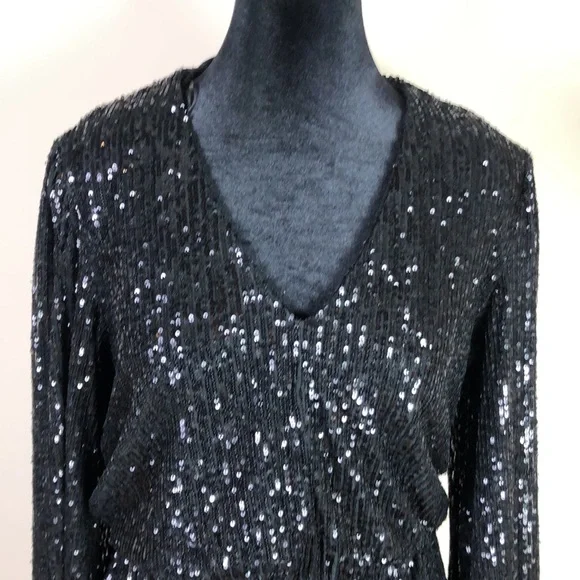 NEW Piombo Black Sequent Dress - Picture 3 of 10